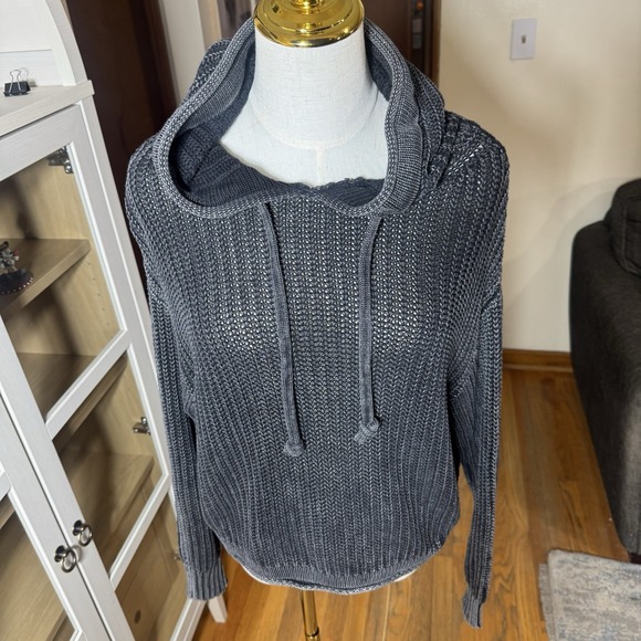 Pink Coconut Boutique Tops - PINK Victoria's Secret XS Hoodie Gray Chunky Knit Sweater Soft Lounge Cozy